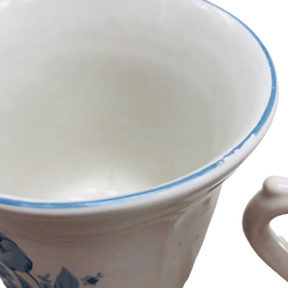 Set of 6 VTG Brick Oven Stoneware Blue White Floral Jardin Bleu Mug Cup Cottage - Picture 7 of 15